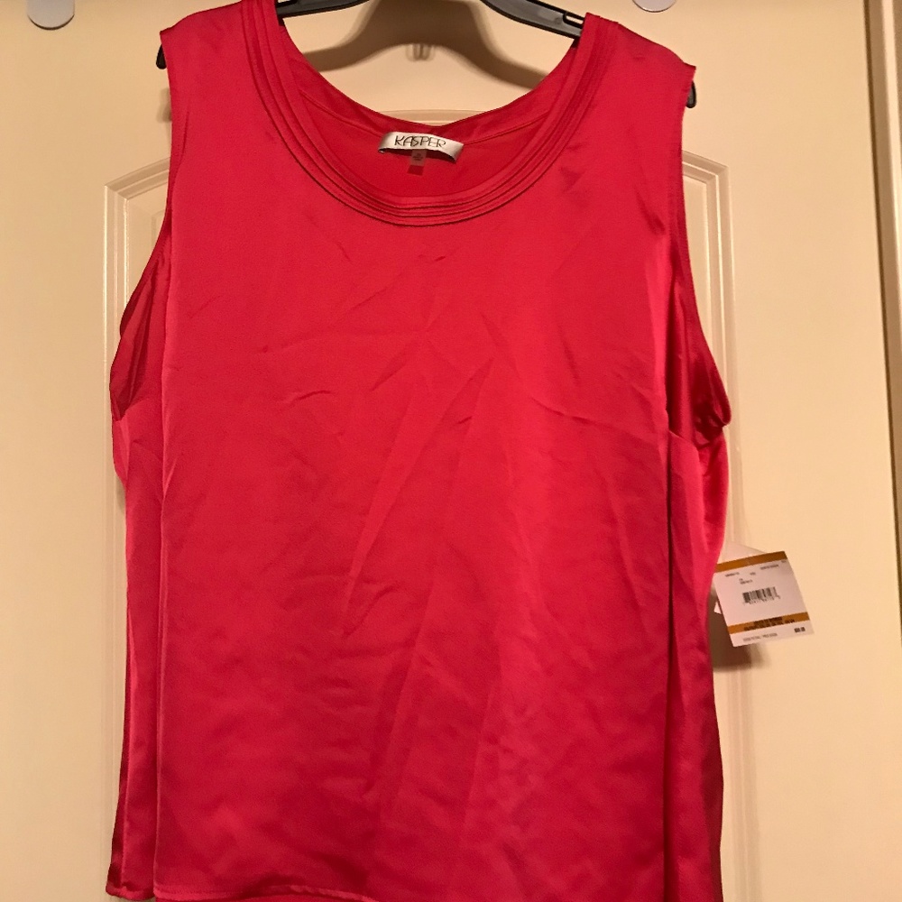 NWT Kasper Pink Sleeveless Blouse 3X